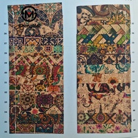 Tissu en cuir PU souple imprimé grain de bois style ethnique, en liège naturel Boximi vintage, pour bagages et portefeuilles