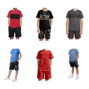 ชุดเสื้อยืดกางเกงขาสั้นเด็ก สต็อกล็อต วัสดุผสม สีพื้น ชุดลำลองฤดูร้อน สไตล์ใหม่ประจำสัปดาห์ ผลิตในจีน รุ่น 2026.4 - Product Image 2