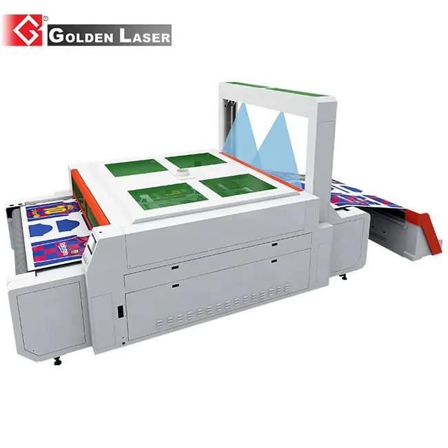 Máquina de corte láser textil para sublimación Transferencia de calor Tela de algodón de vinilo