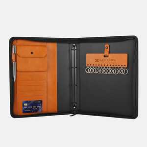 Bolso de Mano con Cremallera, Textura de Cuero Sintético Importado, Color Marrón Caramelo, Personalizado - Product Image 5