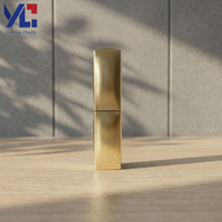 Tube de Rouge à Lèvres Vide de Luxe Plaqué Or Yuecai, 3,5g, Carré, Fermeture Magnétique, Contenant de Baume à Lèvres, Emballage Personnalisé
