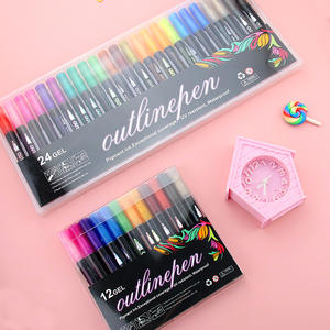 Marqueur surligneur double ligne à encre fluide et pailletée pour la vente en gros - Product Image 4