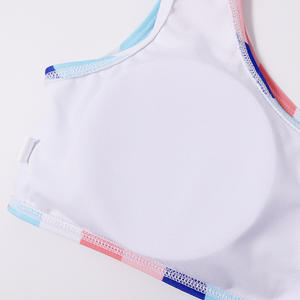 In Stock <span class=keywords><strong>Bikini</strong></span> donna Push-up costume da bagno femminile a vita alta a strisce con Logo anteriore 2 pezzi costume da bagno femminile - Product Image 3