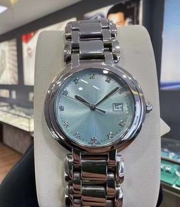 Montre pour femme élégante en acier fin de qualité supérieure, de luxe, bleue, au style raffiné - Product Image 1