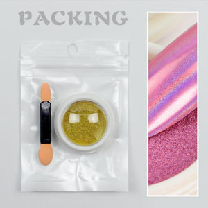 Poudre magique <span class=keywords><strong>miroir</strong></span> en titane de 16 couleurs en vrac pour la décoration des ongles, poudre de chrome holographique solide pour la manucure - Product Image 6