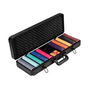 Vente en gros de 200 à 1000 pièces de valises de <span class=keywords><strong>jeu</strong></span> de snooker, boîte noire en métal pour jetons de <span class=keywords><strong>poker</strong></span> avec logo personnalisé et service OEM/ODM, haute qualité - Product Image 5