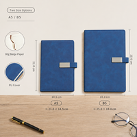 Ensemble cadeau d'affaires moderne en cuir PU A5 de luxe avec logo imprimé, stylo en métal fait main, gravure personnalisée