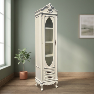 Handcrafted French Farmhouse Mesh <b>Cabinet</b>: Solid Mahogany Wood, Ideal for Elegant Display and Storage - Product Image 3