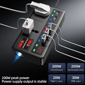 Car Inverter 12V 24V To 220V 200W With 6 USB Ports And Dual AC Outlets For Universal Vehicle Use USB Charger - Product Image 3