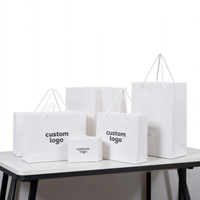 Tas Kado Kertas Kraft Logo Kustom, Warna Perak, Papan Ivory, untuk Pakaian, Belanja, Perhiasan, Jam Tangan, Promo 2026