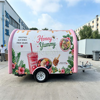 Petit chariot alimentaire remorquable en acier inoxydable, remorque à café mobile entièrement équipée pour la vente de frites et de boissons en extérieur dans les parcs