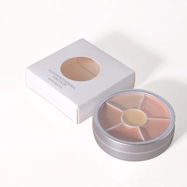 private label make up new pro 6 in1multi-use carry eyebrow moisturizing full cover hd high definition concealer palette