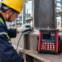 Détecteur de défauts ultrasonique numérique portable pour l'inspection des soudures de tuyaux en acier avec stockage de données A-Scan