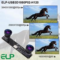 Caméra USB ELP 4MP à double objectif, carte de synchronisation de webcam, grand angle 1080P 60fps, module de caméra stéréo 3D pour ordinateur Raspberry