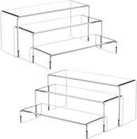 Rehausseurs en acrylique pour la présentation des aliments, taille personnalisée, présentoir de buffet en acrylique transparent, présentoir en acrylique en forme de U, marches de présentation en acrylique