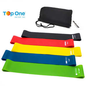 TopOne Fitness entraînement élastique butin Logo personnalisé exercice TPE bandes de hanche bandes de résistance ensemble de bandes de boucle Yoga Gym pour le sport - Product Image 1