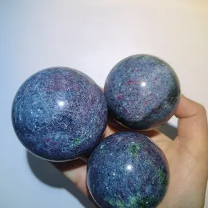 Hot Sale Polished Healing Stone Crystals Ball Ruby Fuchsite Crystals Sphere