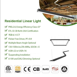 Lampada a Sospensione LED Lineare Dimmerabile Su e Giù |   Lampada Intelligente RGBW in Alluminio con Cambio Colore, Controllo tramite App e Telecomando - Product Image 5