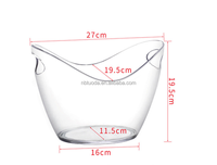 Seau à glace 4 litres, seau à champagne et à vin, bac à boissons en plastique transparent, seau à glace pour les fêtes, pour les bouteilles de vin, de champagne ou de bière