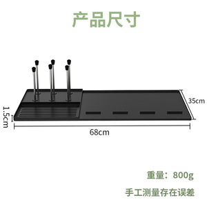 Tapis de réfrigérateur en silicone, mini support de drainage, coussinet de protection, isolation thermique pour machine à café, utilisation en cuisine, gris et noir - Product Image 3