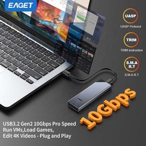 Eaget M.2อะลูมิเนียม SE630D NVMe SATA PCIe <span class=keywords><strong>SSD</strong></span> Enclosure อะแดปเตอร์ Type C USB3.2 10Gbps เคสฮาร์ดไดรฟ์ HDD - Product Image 4