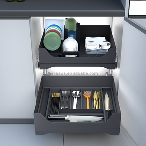 Organisateur de placard coulissant robuste au design moderne, étagères coulissantes pour rangement de cuisine, couverts, épices, bouteilles - Product Image 1