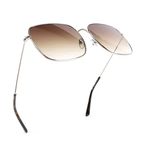 Benyi lüks marka premium klasik altın metal güneş gözlüğü erkekler için trendy retro dikdörtgen kare güneş gözlüğü