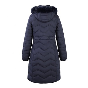 Boying personalizzabile da donna inverno lungo Slim-Fit piumino in cotone <span class=keywords><strong>giacca</strong></span> con cappuccio in pelliccia staccabile Design Casual - Product Image 3