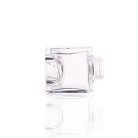 Vente en gros de flacons d'encre pour stylo-plume en verre transparent carré de 50 ml avec bouchon en aluminium noir