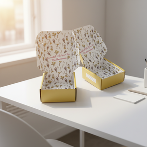 Scatola Regalo Personalizzata in Cartone Ondulato Giallo Stampato, Confezione Carina per Spedizioni e Regali - Product Image 5