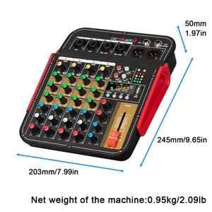 Fg6 Professionele 6 Kanaals 48V Phantom Power Mini Usb Audio Mixer Draagbare 6-kanaals Audio Interface