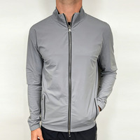 Veste technique noire pour homme, coupe-vent imperméable à col montant, personnalisable avec logo, vente en gros OEM en vrac