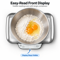 Timbangan Makanan Dapur Stainless Steel Mudah Dibersihkan Sensor Sentuh Layar LED Putih Timbangan Elektronik untuk Memasak