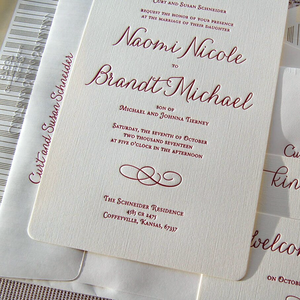 Suite di Inviti Nuziali di Lusso in Tipografia Tipografica, Invito Elegante su <span class=keywords><strong>Carta</strong></span> di Cotone per Matrimonio Classico Semplice, Fidanzamento, Voti, Banchetto - Product Image 2