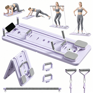 Tabla de Pilates Abdominal Multifuncional y Duradera, Plegable 2 en 1 para Ejercicios <span class=keywords><strong>Abdominales</strong></span> en Casa, Tabla con <span class=keywords><strong>Rodillo</strong></span> AB - Product Image 1