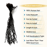 Ekstensi rambut dreadlocks micro locs rambut manusia warna alami 0,1cm 16 inci, ekstensi locs, grosir salon, reseller