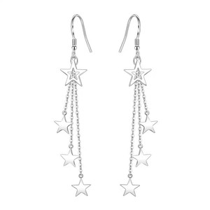 Personality Simple Star Earrings for Women Fashion Pentagram Long Tassel Hook Earring Jewelry - Product Image 4