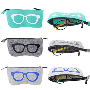 Vải In Logo Tùy Chỉnh Túi Kính Mát Bằng Sợi Nhỏ Có Khóa Kéo - Product Image 1