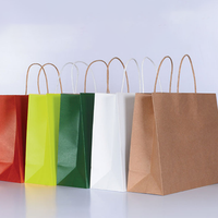 Sac en papier kraft personnalisé éco-recyclé blanc brun emballage alimentaire à emporter de restaurant poignée torsadée numérique classique pour portefeuille