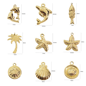 Summly Đại Dương Yếu Tố Không Làm xỉn Mặt Dây Chuyền 14K Mạ Vàng Mặt Dây Phụ Kiện Thép Không Gỉ Đồ Trang Sức Thời Trang - Product Image 2