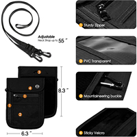 Personnalisé Voyage EMF RFID Blocage Du Signal Blindage Espèces Carte De Crédit Passeport Titulaire Cou Pochette Portefeuille Faraday Sac En Gros