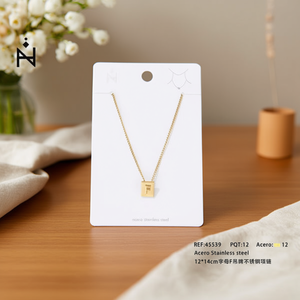 Collana in Acciaio Inossidabile con Ciondolo a Forma di Lettera F 12x14cm, Gioielli alla Moda - Product Image 2