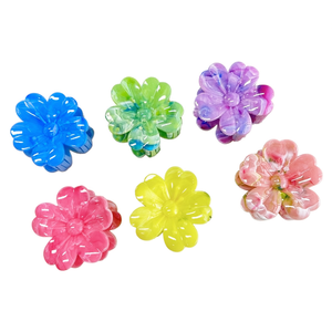 Fermaglio per capelli a forma di fiore a cinque petali Flowing Cloud, 2 pezzi per colore - Product Image 1