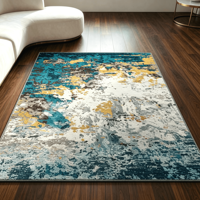 Tapis vintage abstrait imprimé effet vieilli, tapis moderne pour salon, chambre à coucher, décoration intérieure