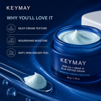Krim Wajah Peptida Biru GHK-Cu SNAP-8 Label Pribadi untuk Asam Hialuronat Ceramide Melembapkan Mengencangkan Halus Tidak Lengket OEM ODM