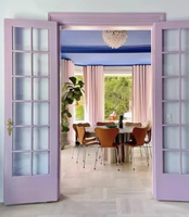 Portes intérieures modernes à double battant en verre et bois, isolation acoustique, taille personnalisée, look élégant pour chambre à coucher, appartement résidentiel