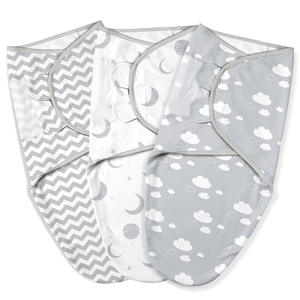 Gigoteuse réglable en velcro respirante et durable en coton doux pour nouveau-né, couverture d'emmaillotage pour bébé, lot de 3 - Product Image 2