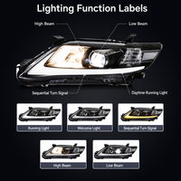 Feux de voiture LED 12V modifiés pour 2009-2011 pour clignotants et blocs optiques 35W 5500 Lumens