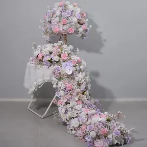 D-FR001 đạo cụ đám cưới bị cháy cam 40cm centerpieces hoa hàng nhân tạo flowerstable RUNNER cho trang trí đám cưới