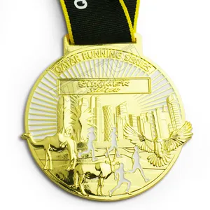 مصنعين بالجملة رخيصة مخصصة عالية الجودة ميدالية ثلاثية الأبعاد ماراثون ميداليات ذهبية مخصصة الرياضة